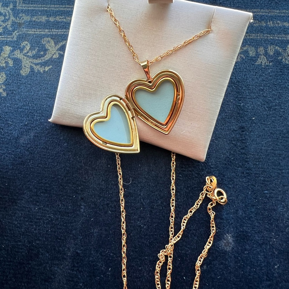Gold Heart Locket Necklace